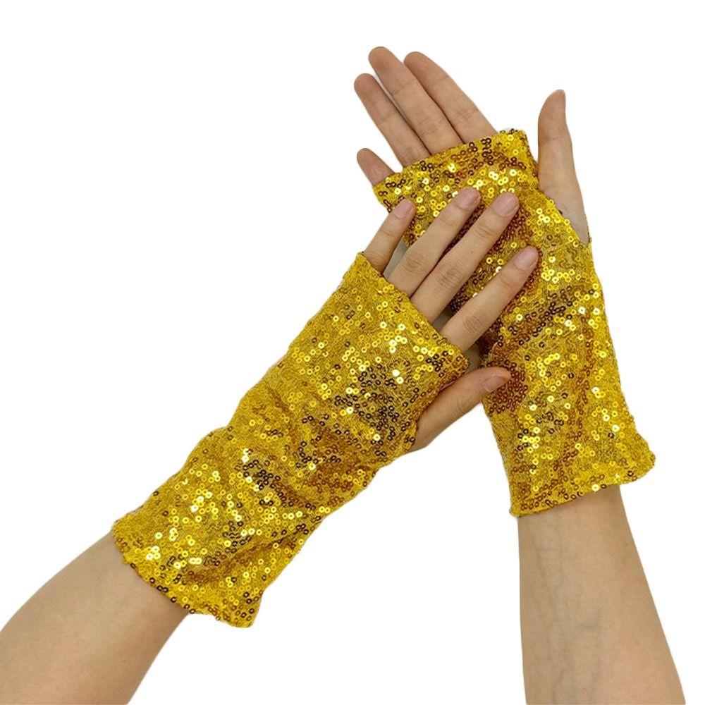 Винтажные перчатки без пальцев с пайетками, клубные, модные, для танцев, для вечеринок и клубов