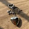 Bowknot Big Heart Pendant Keychain Car Keyring Bag Pendant Handbag Accessories