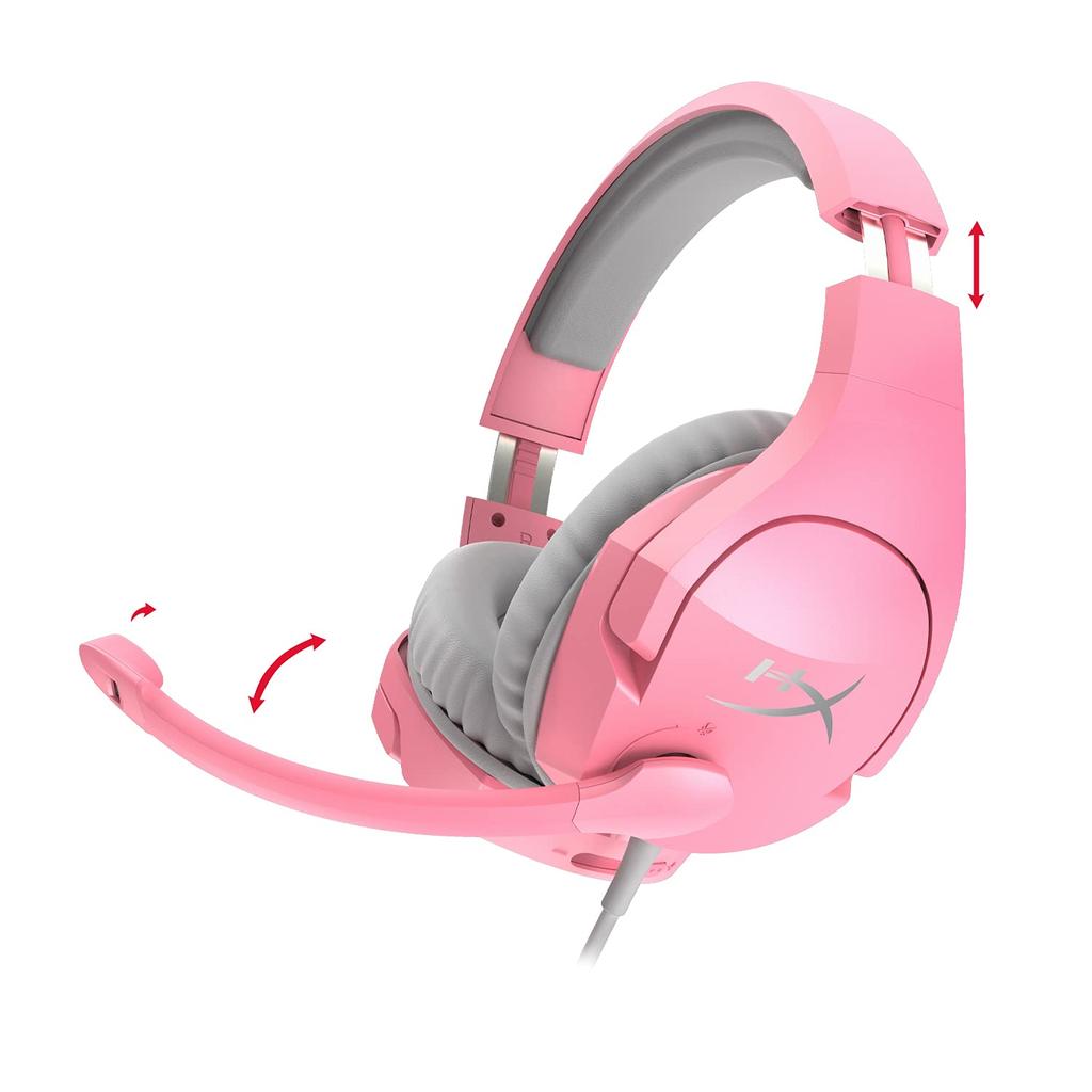 HYPERX Cloud Stinger Pink игровая гарнитура совместимая легкая 2 года гарантии производителя для работы дома удаленная работа видеоконференция удаленная работа розовый
