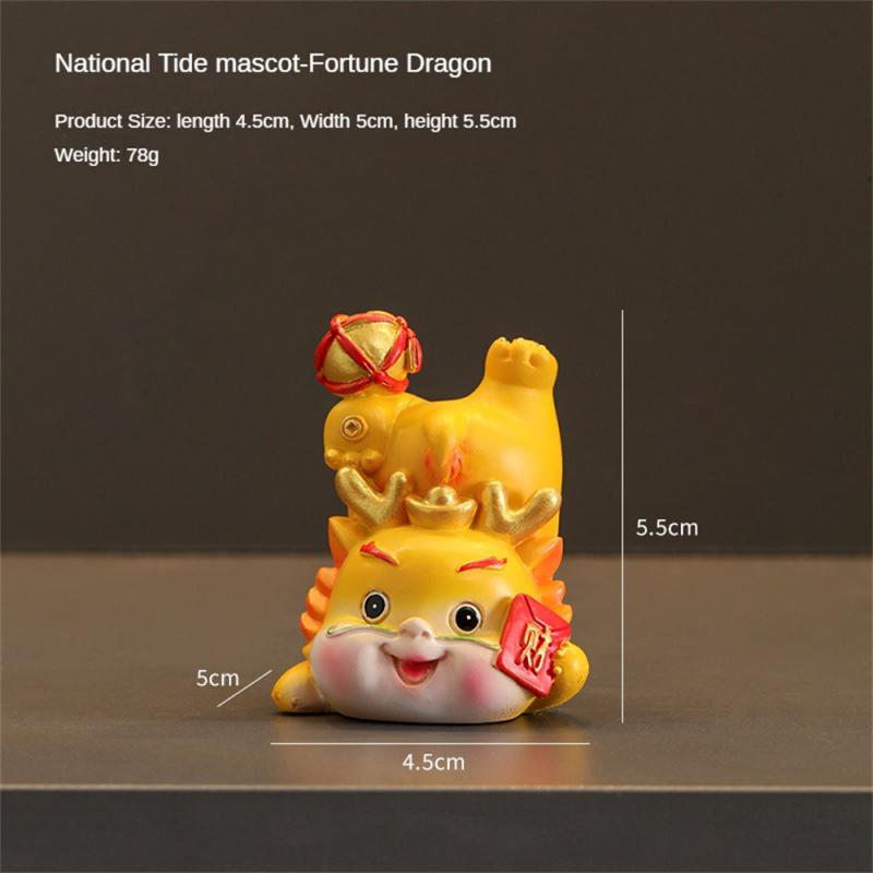 Кукла Уникальный Дизайн Праздничное Украшение Национальный Тренд Фигурки Очаровательный Дизайн Привлекательная Статуэтка Дракона Украшения для Автомобиля