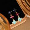 Retro Dopamine Tassel Earrings: Luxury Four-Leaf Clover, Real Gold-Plated