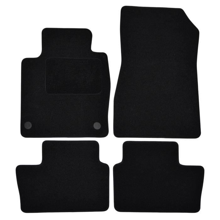 Tapis De Sol - Nissan - Juke - Velours Noir - 4 Pièces - Ajustement Précis