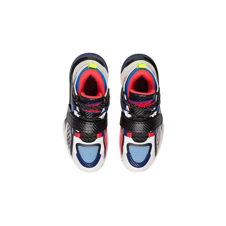 Li Ning Pioneer Spirit Premium 2.5 Low Basketball Shoes Kids Sneaker Black White Blue YKBS048-1