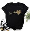 Summer 90 ’s Leopard Heartbeat Short Sleeve Print Clothing WoT-Shirt Harajuku Graphic Clothing WoTop,Drop Ship
