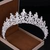Baroque Luxury Silver Color Rhinestone Crystal Crown Bridal Hair Accessories Crown Wedding Crown Hair Accessories Queen Tiara