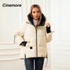 Cinemore Женская зимняя куртка 2024 года, большие размеры, био-пуховики, стеганое пальто с капюшоном, женская парка, женская одежда 046