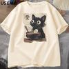 Смешной Кот RaУнисекс Графическая Футболка Японский Kawaii Аниме Кот Футболка Хлопок Короткий Рукав Оверсайз Свободный Короткий Рукав Футболка Уличная Одежда