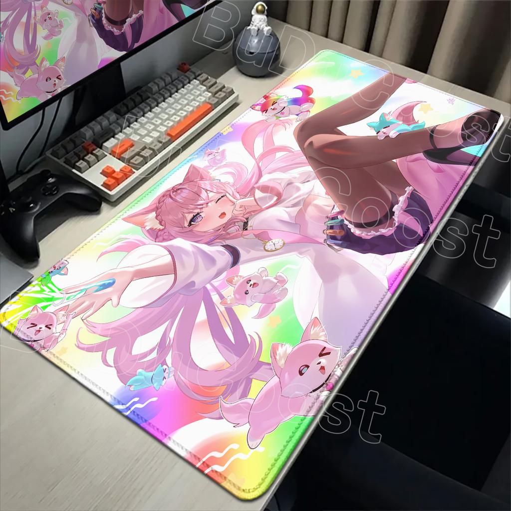 Милая Розовая Аниме Девушка Hakui Koyori Коврик для Мыши Кавайный Hololive Большой Настольный Коврик Клавиатура Ноутбука Коврик для Мыши XXL Коврик для Игрока на ПК