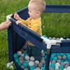 Selonis Hexagon 6 Side Play Pen with 100 Balls, Blue:yellow/green/blue/red/orange