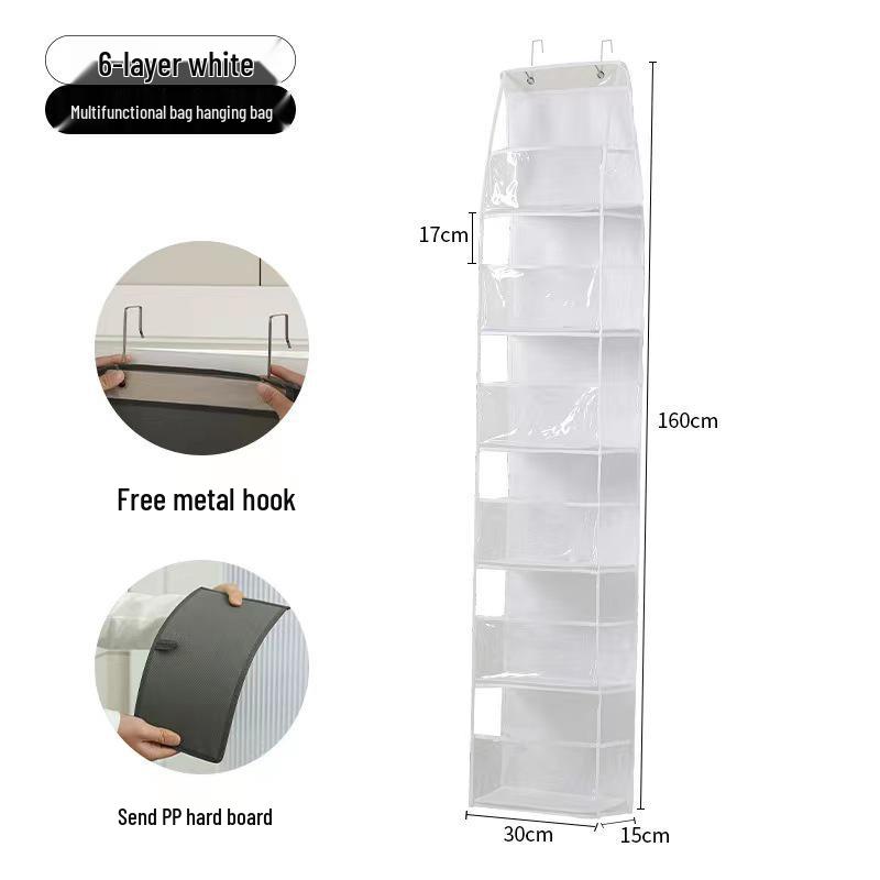 Wall-Mounted Multi-Layer Hanging Storage Bag for Clothes & Toys