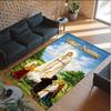 Virgin Mary Theme Crystal Velvet Rug Personalized Custom Name Text Soft Floor Mat Home Decor
