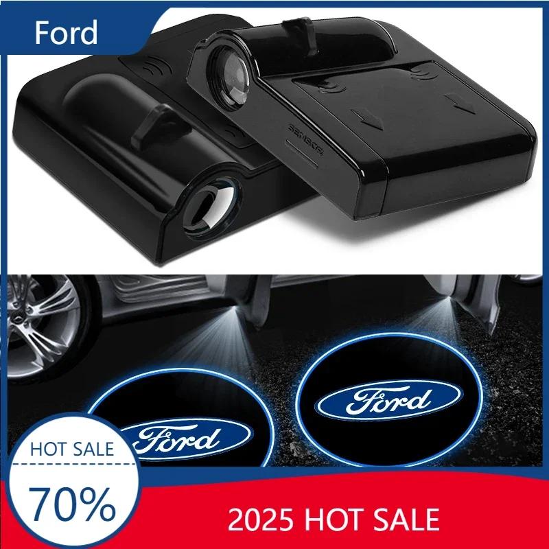 2025 Горячие Для Ford Беспроводной Светодиодный Значок Светящиеся Проекторы Приветствия на Дверь Автомобиля Декор Автомобиля Для Ford Focus ST Ranger Mondeo Kugo Eco