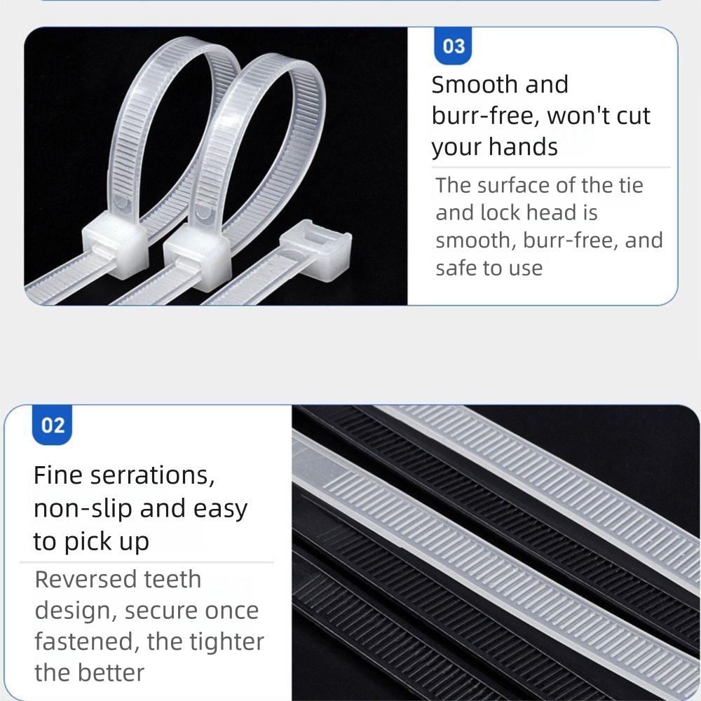 Self-Locking Nylon Cable Tie Buckle Nylon Buckle Plastic Cable Ties Tool