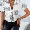 Blusas mujer de moda 2022, летние офисные женские топы с принтом, женские рубашки, женские рубашки, блузки, топы с коротким рукавом, шикарная женская рубашка