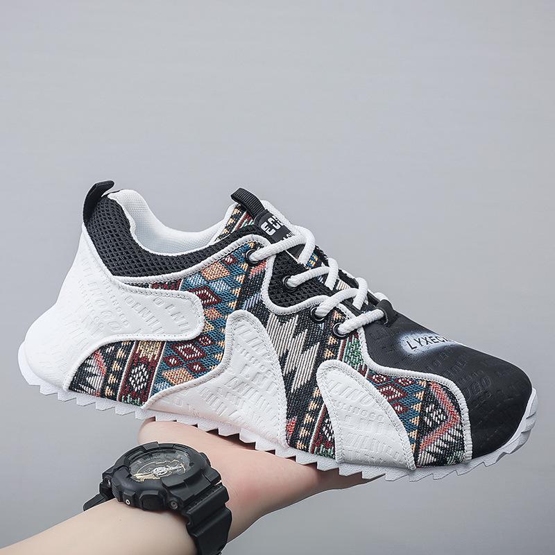 Men's shoes spring niche printing Forrest Gump shoes spring and summer sports and leisure thick-soled heightening bag-soled dad shoes