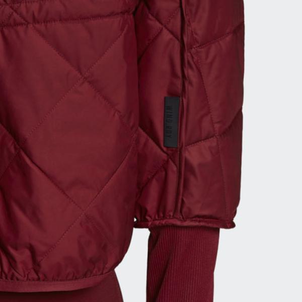 adidas X Karlie Kloss Collaboration, однотонная стеганая деталь, боковая лента с логотипом, молния, спортивная куртка, женская куртка красного цвета GT5989