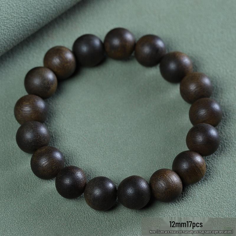 Kalimantan Black Agarwood Buddhist Prayer Bracelet 2.0: 108 Unisex Beads, Sinks in Water