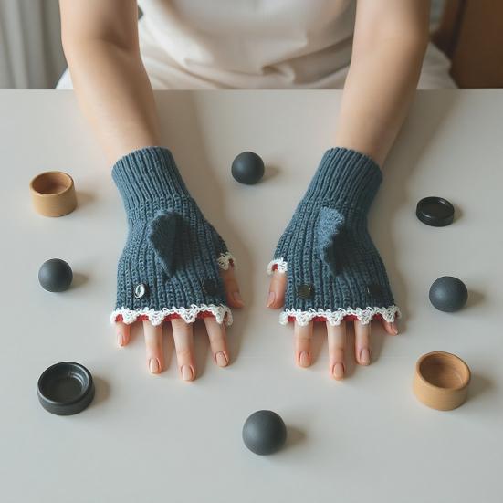 Вязаные перчатки Shark Bite Милые перчатки без пальцев с акулой Эластичные теплые вязаные перчатки Рождество День рождения