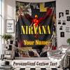 Wall Hanging Tapestry With Custom Name & Text, Nirvana Decorative Tapestry For Bedroom