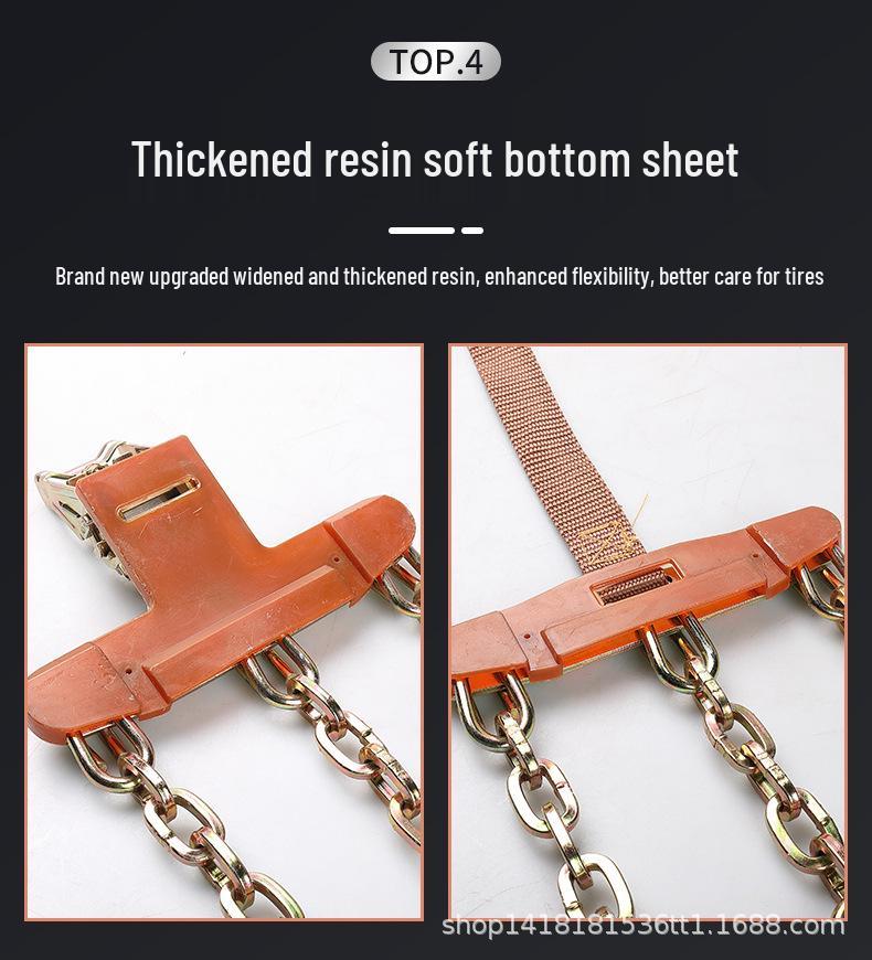 T-Shaped Steel Anti-Skid Tire Chains for Sedan, SUV, Off-Road Vehicles