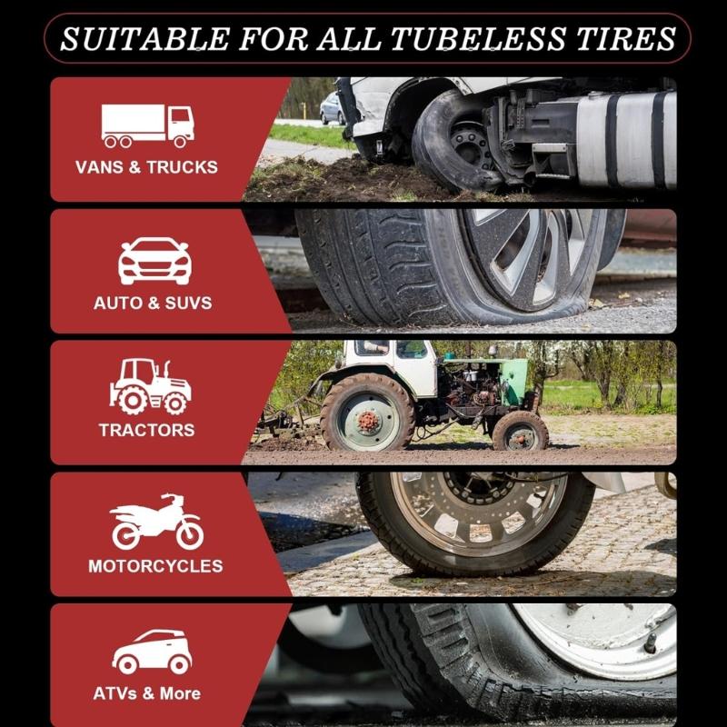 Удобный набор для ремонта шин Набор для ремонта проколов шин Набор заглушек для шин для транспортных средств