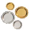 Decor Earrings Necklace Metal Tray Round Gift Living Room Storage Plate Display Bowl Bedroom Fruit Cake Sauce Dish Singing Bowl
