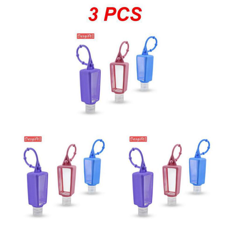 Мини-дезинфицирующее средство для рук 30 мл, силиконовый держатель для геля для рук, многоразовый крючок, пустые бутылочки для мыла, портативный дорожный дозатор для мыла