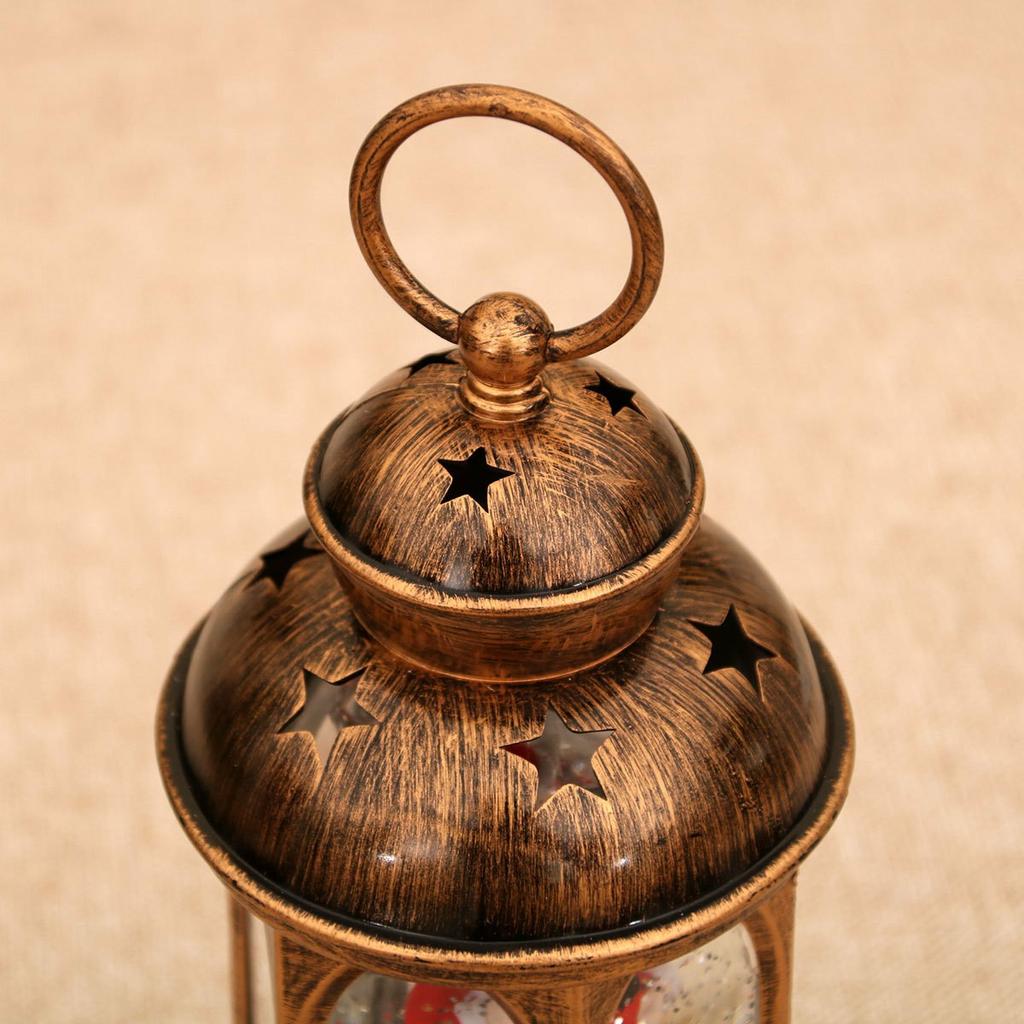 Christmas Lantern Music Box Night Light Vintage Table Decoration Holiday Gift, Non-Rotating Version