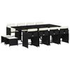 VidaXL Ensemble à manger de jardin 13 pcs coussins noir résine tressée 3277925