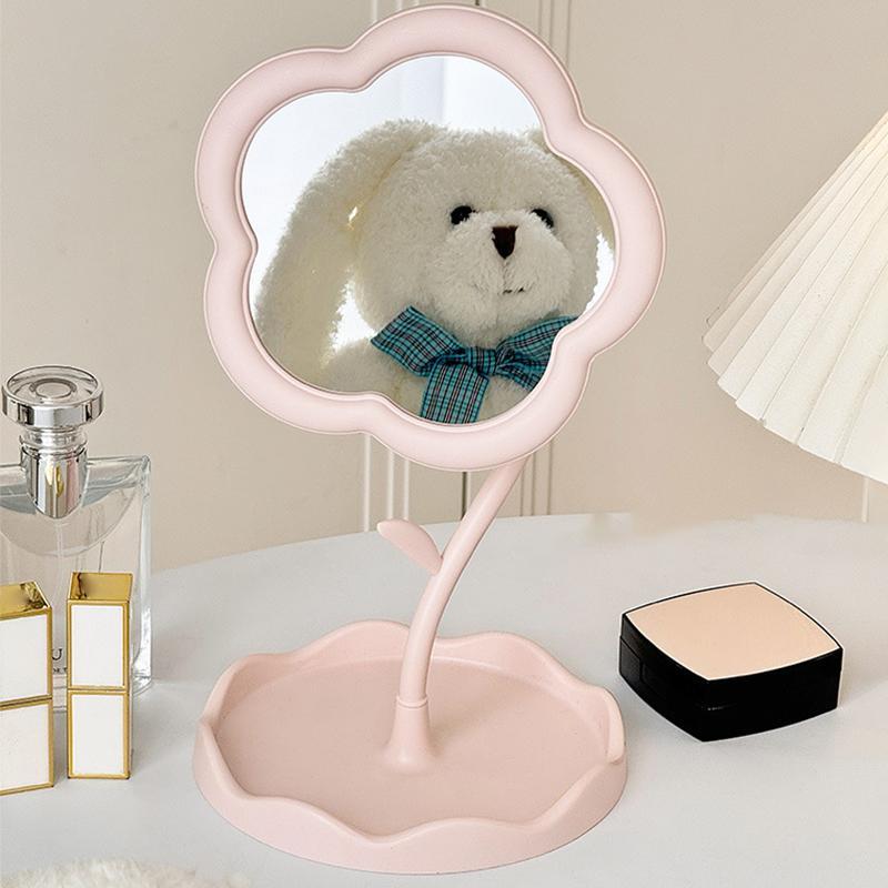 Зеркало в форме цветка Декоративные зеркала Зеркало для макияжа с украшениями Аксессуары для волос Поднос Настольное зеркало Домашний декор