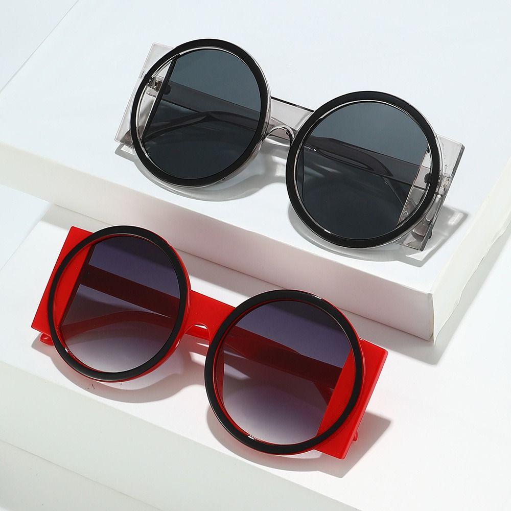 Unique Round Sunglasses UV400 Y2K Eyewear Trendy Contrast Color Shades for Women & Men