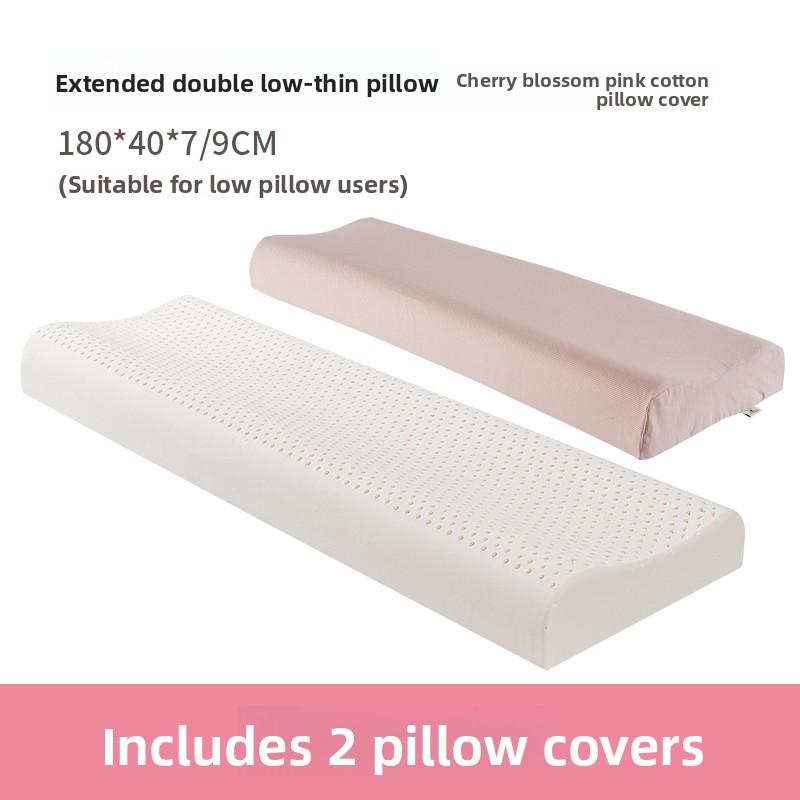 Natural Latex Long Pillow Double Size Extended Children Couples Massage Neck Support Bedding Accessories Soft Hard Adjustable