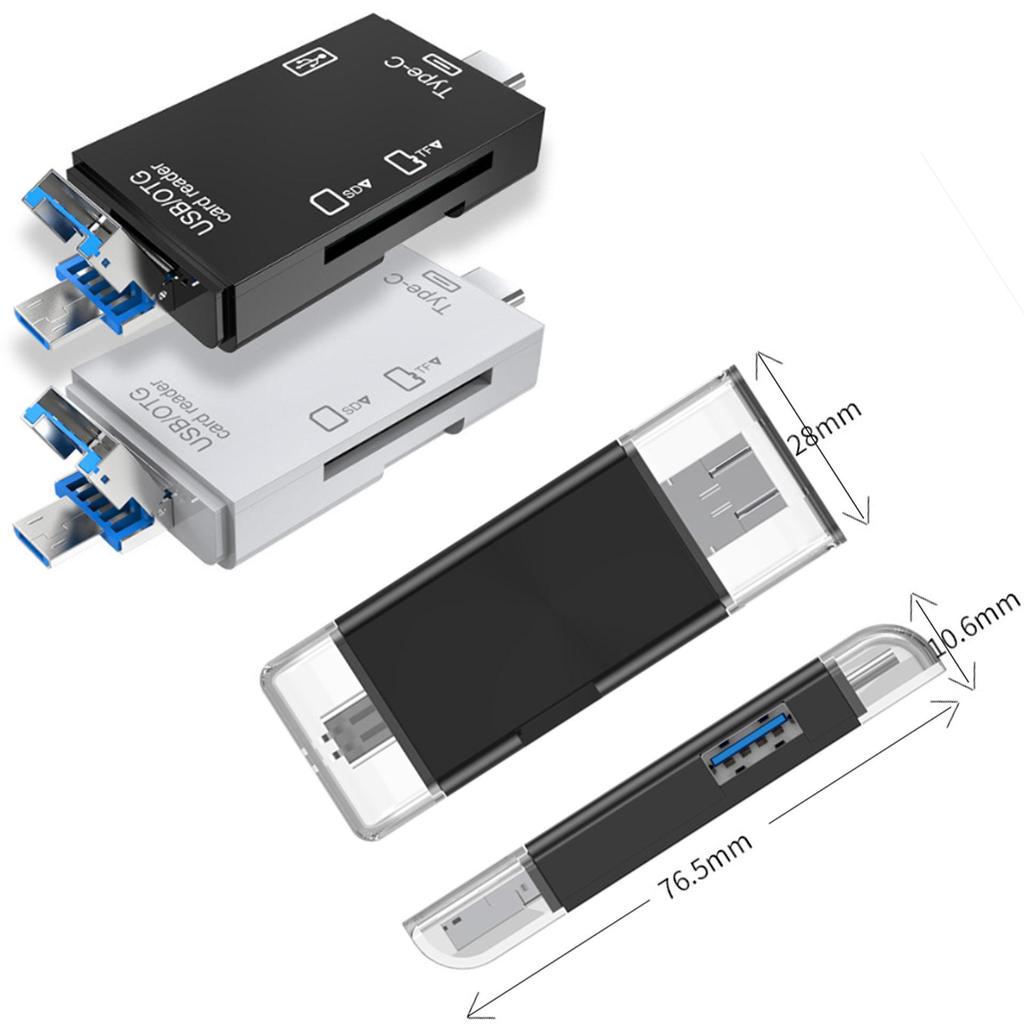 Многофункциональное устройство чтения карт USB 3.0 Type-C с OTG 2.0 для телефона и компьютера Android, поддержка дисков SD/TF/U