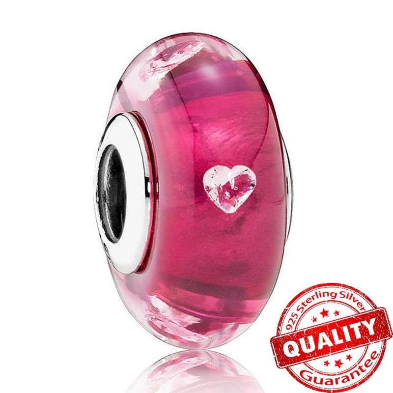Murano Glass Series 925 Silver Curved Feathers & Fortunate Four-leaf Clover Charm Fits Bracelet Exquisite Gifts
