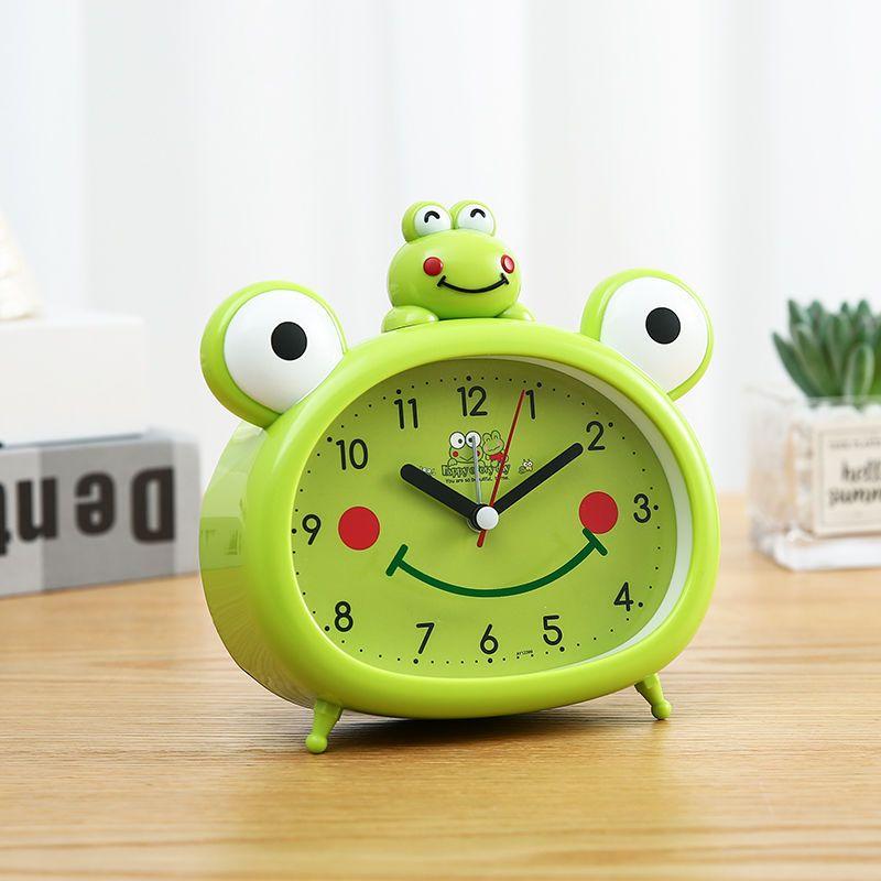 Будильник для мальчиков с рисунком маленькой лягушки, симпатичный дизайн для девочек-студенток, прикроватный столик, бесшумные часы для спальни, будильник ZD502