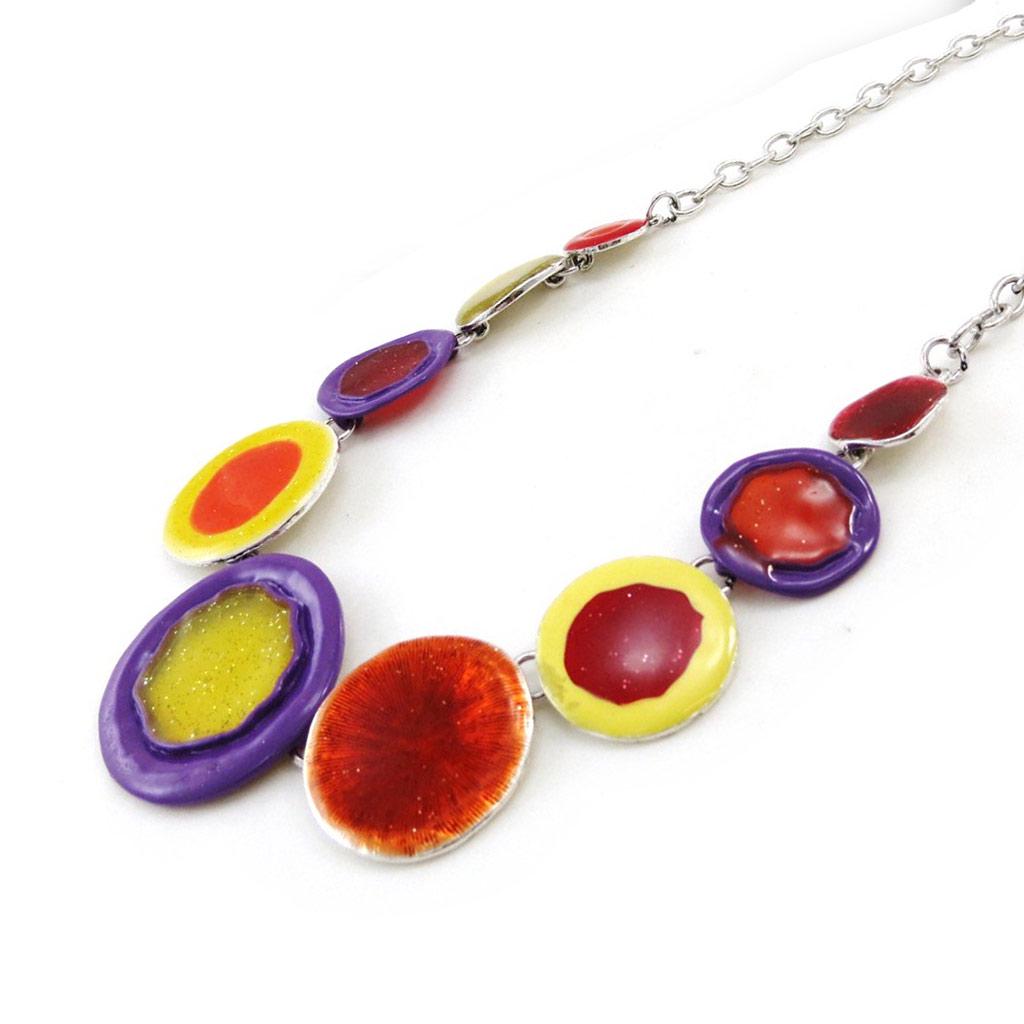 NOA [I9972] - Дизайнерское колье «Бора-Бора» оранжево-фиолетовое.