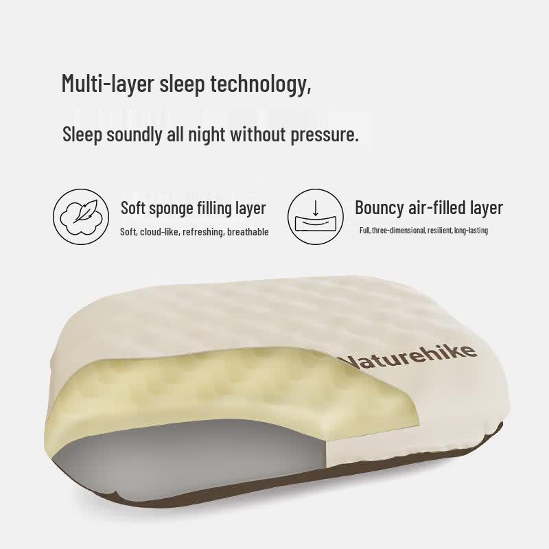 Надувная туристическая подушка Naturehike Feather Bone