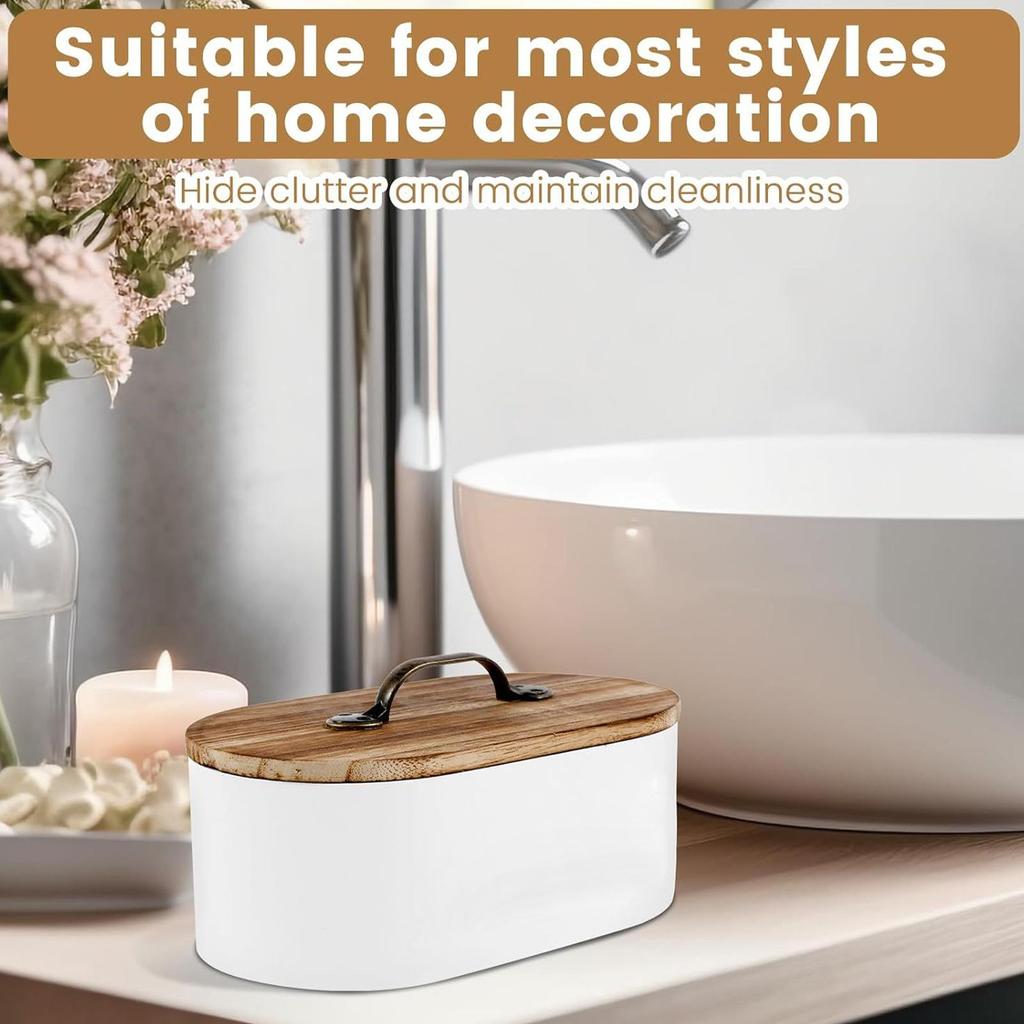 Органайзер для женских средств гигиены Деревянный держатель для хранения прокладок и тампонов Аксессуары для ванной комнаты Декоративный для заколок Лекарств Ваты