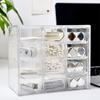 Прозрачный органайзер для макияжа, косметические коробки для хранения, женские инструменты для век, ватные палочки, ювелирные изделия, аксессуары для волос, витрина, ящик