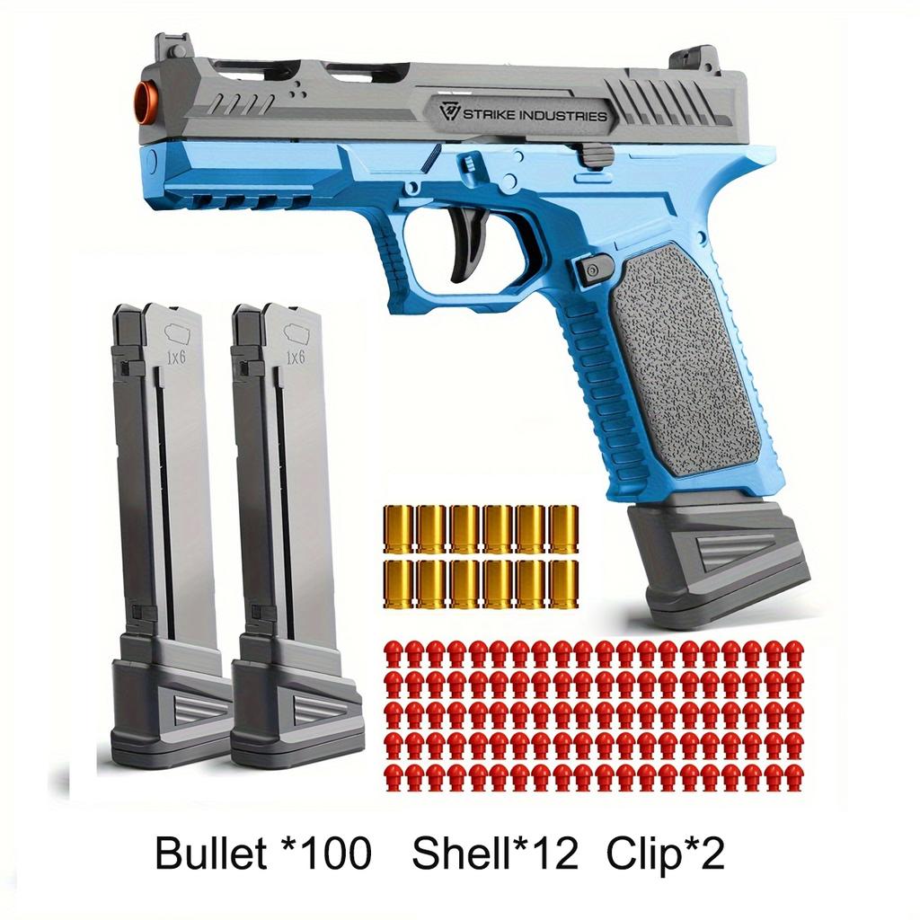 Shell Ejceting Toy Gun Automatic Continuous Firing EVA Foam Blaster Outdoor CS Shooting Weapons Pistol for Kids Gift