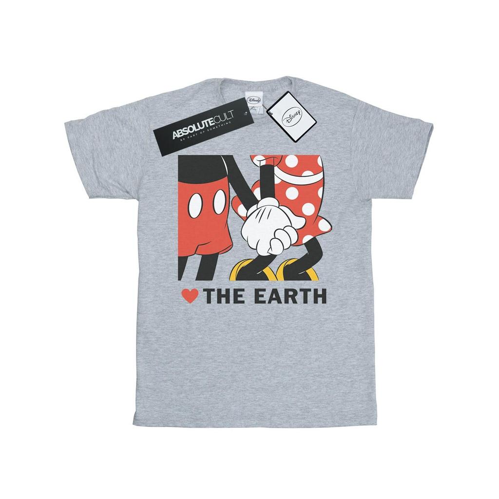 Disney Mens Mickey Mouse Heart The Earth T-Shirt