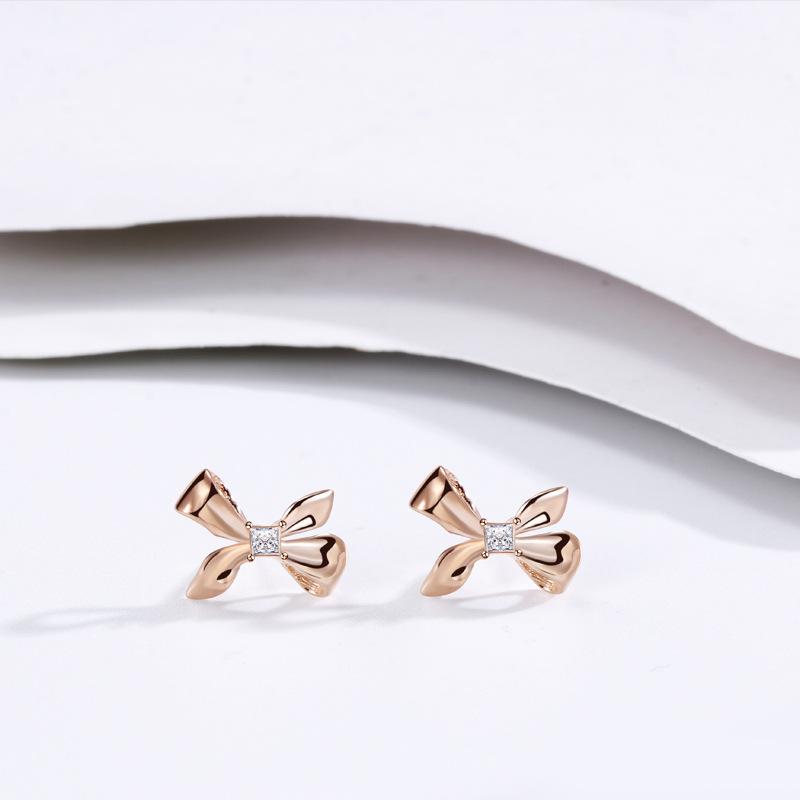 Серьги-бантики Женские серьги с бриллиантами и цирконами Серьги-гвоздики в виде бабочек Персонализированные украшения