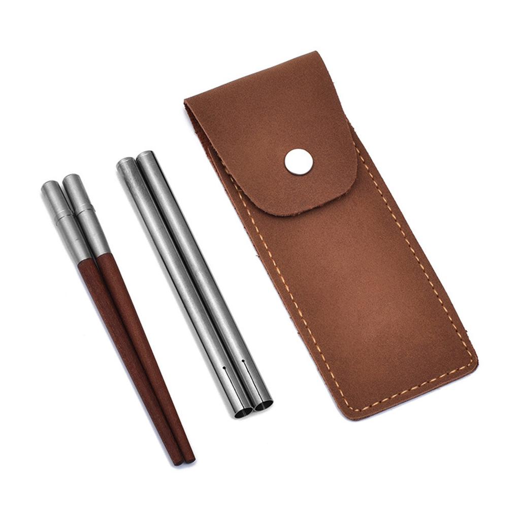 Складные палочки для еды с футляром для хранения. Удобные для переноски съемные палочки для еды. Практичная посуда для обедов на открытом воздухе.