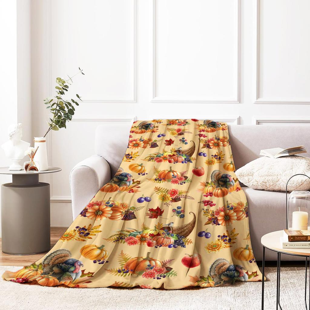 Осеннее одеяло-плед на День Благодарения, одеяло из фланели с принтом кленового листа и тыквы, супермягкое, уютное одеяло для сна, идеальный домашний подарок для нее