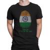 Mens INDIA Cotton T-Shirt DNA Fingerprint Indian Flag Gift Eco Cricket