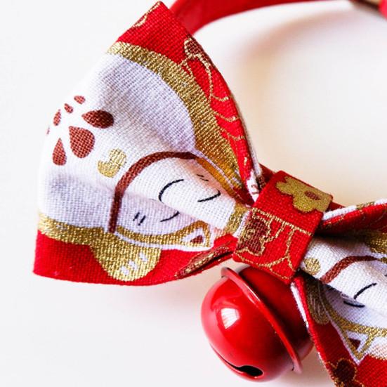 Ошейник для собак с китайским узлом, декоративный полиэстер, ошейники для домашних животных, кошек и собак с колокольчиком