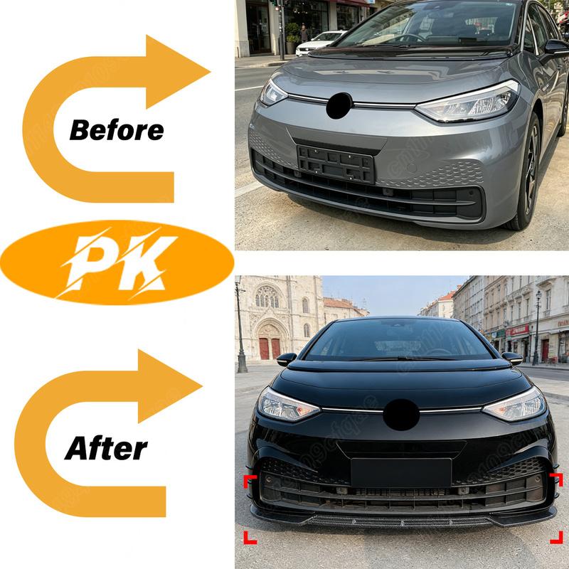 For VW ID.3 ID3 2019 2020 2021 2022 Automobile Front Bumper Lip Car Front Chin Spoiler Spoiler Body Decorate Modification Kit