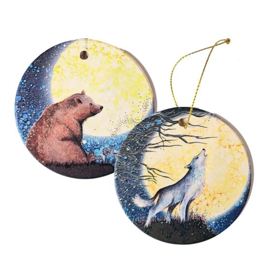 1/2 шт. Рождественские украшения в виде животных, расписанные вручную рождественские украшения в виде животных, акриловые украшения в виде животных для рождественской елки, праздничные украшения