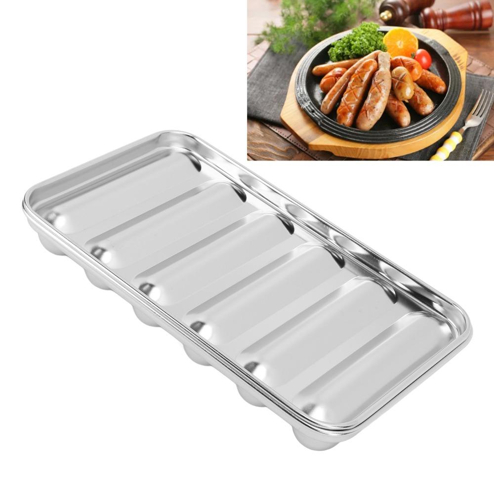 Silver Sausage Mold 304 Stainless Steel Sausage Baking Mold Durable Hot Dog Mold Multi-Purpose
