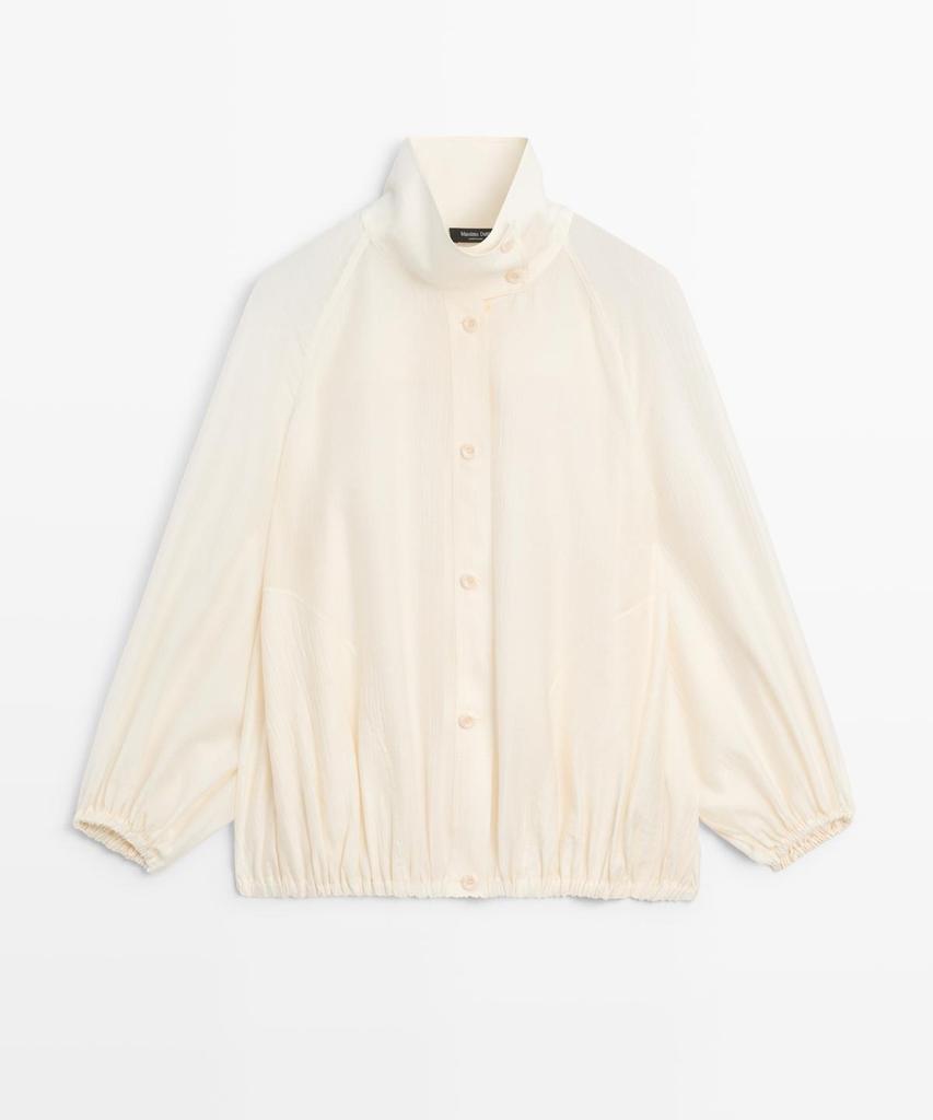 Massimo Dutti Puff Detail Fluid Overshirt
